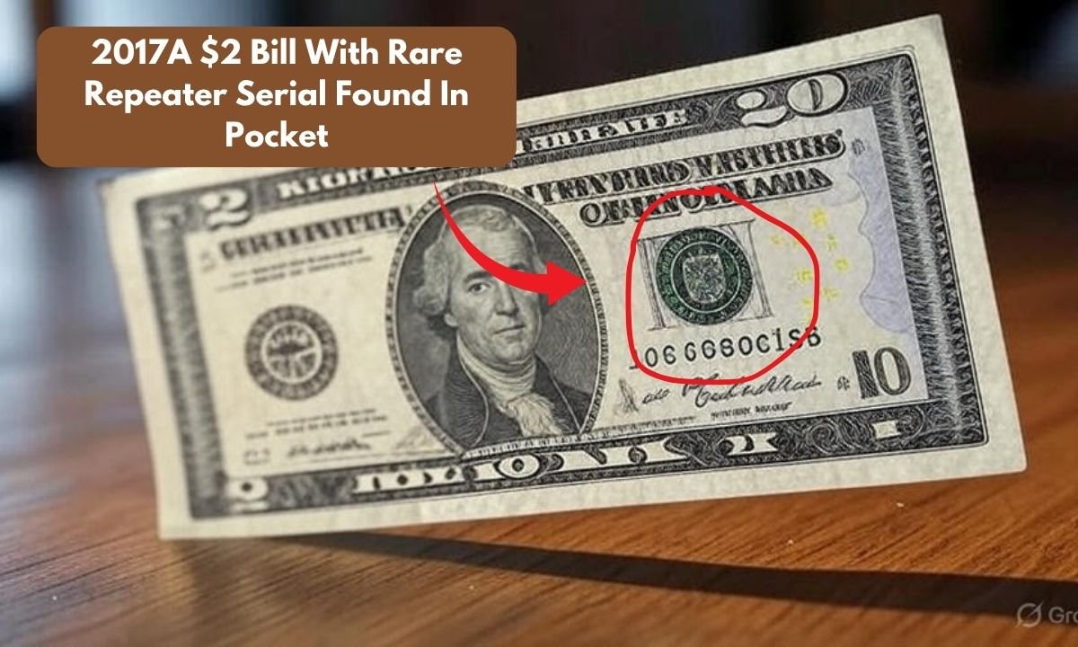 2017A $2 Bill With Rare Repeater Serial Found In Pocket